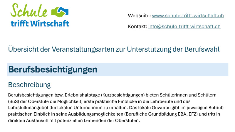 Berufsbesichtigungen