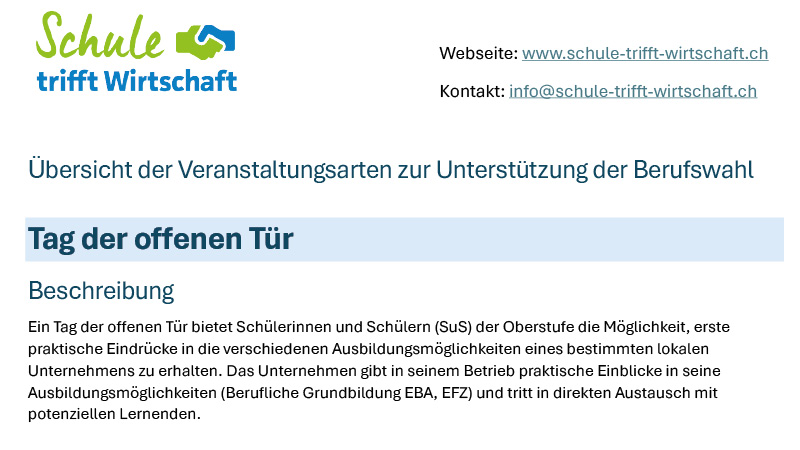 Tag der offenen Tür